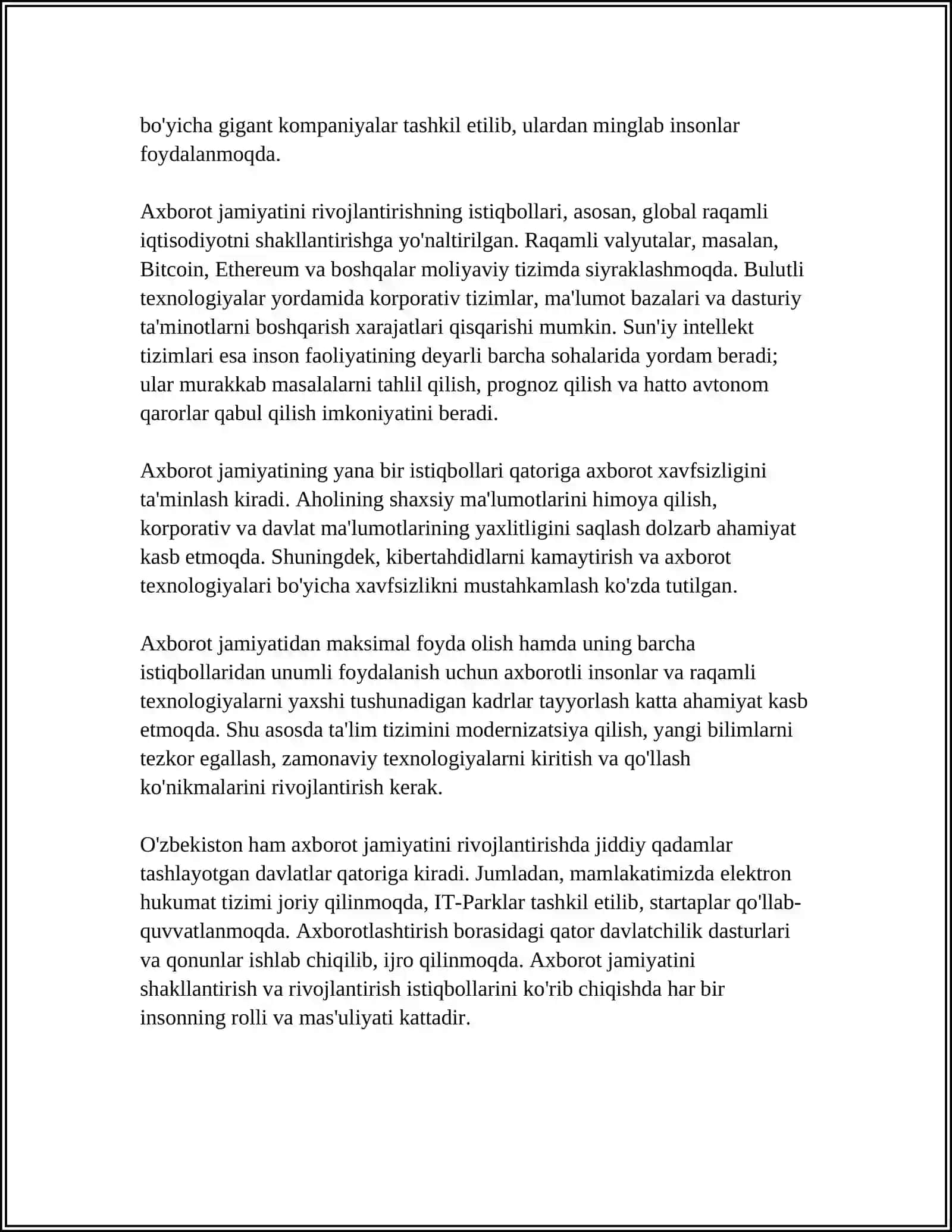 AXBOROT JAMIYATI VA UNING ISTIQBOLLARI 4