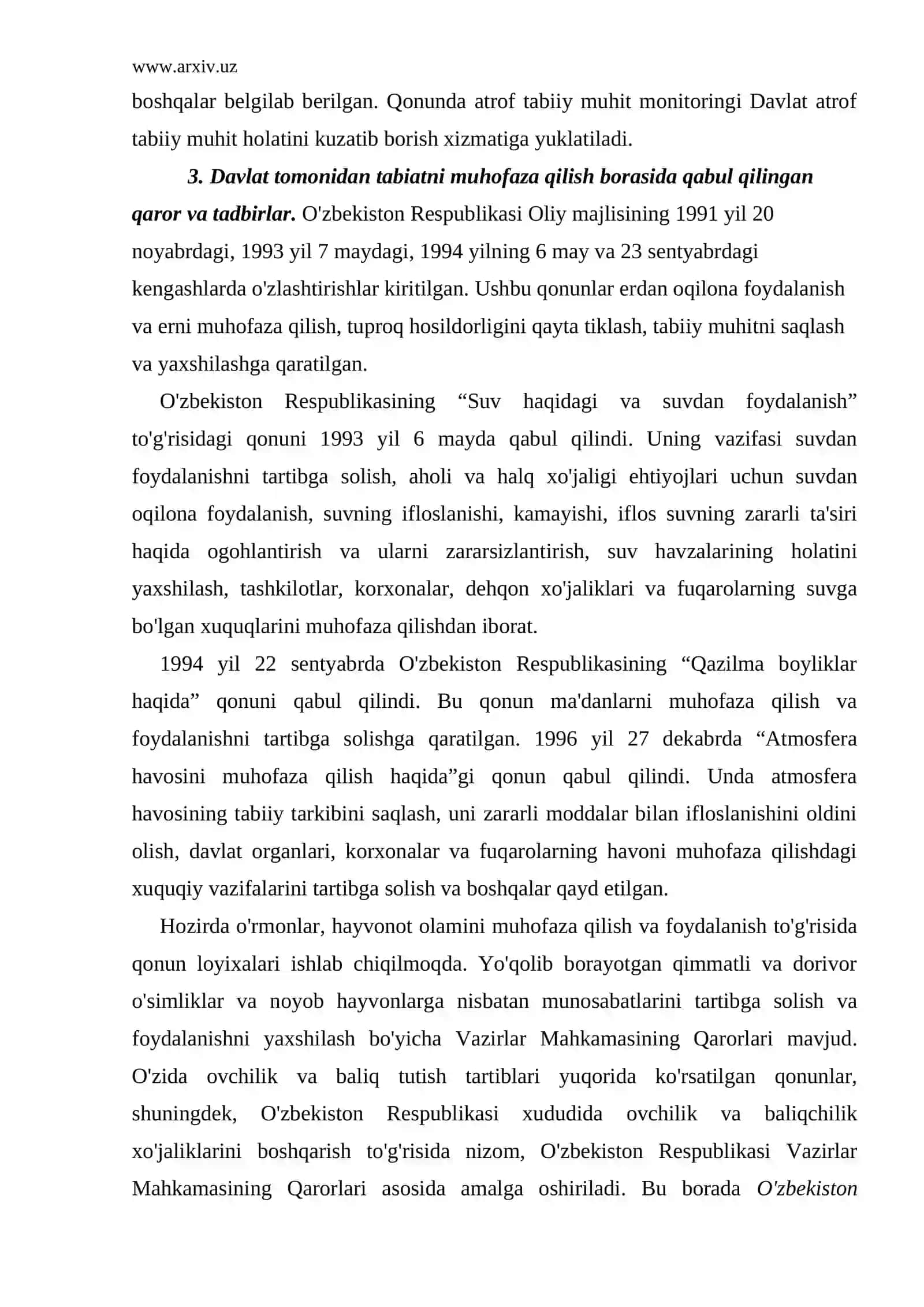 Tabiatni muhofaza qilishning tashkiliy va huquqiy asoslari 4