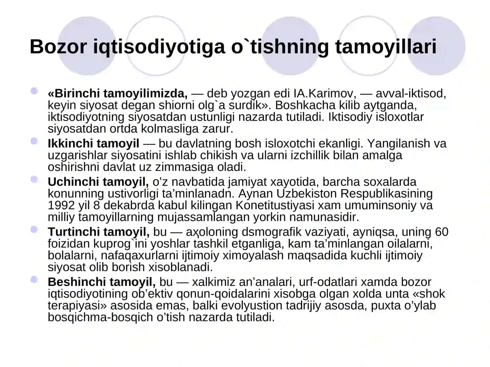 O’zbekistonning o’z istiqlol va taraqqiyot yo’li taraqqiyot 4
