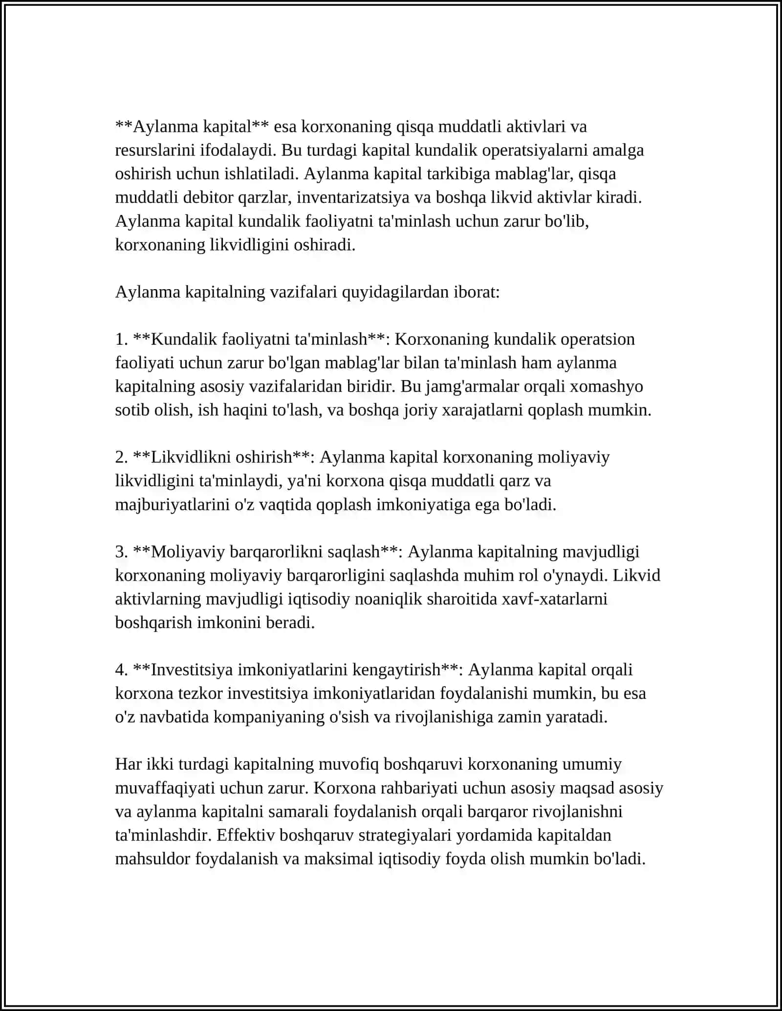 KORXONANI ASOSIY VA AYLANMA KAPITALI 4