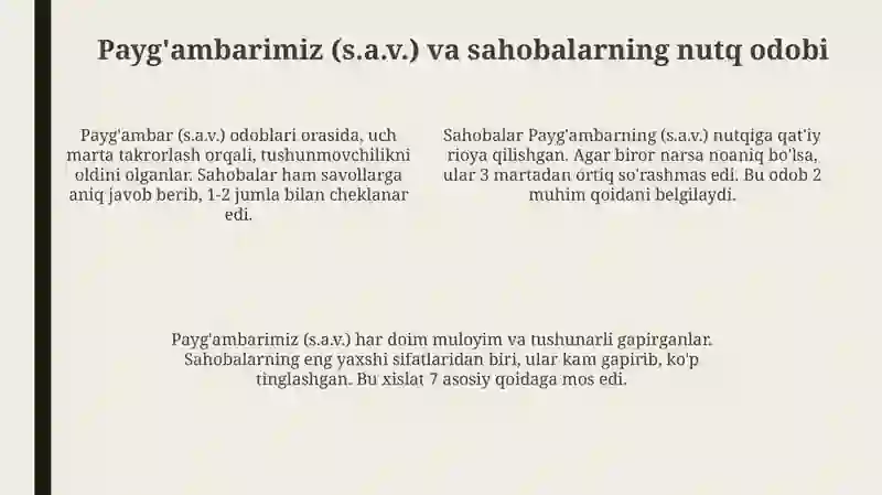 Hadislarda nutq odobi 4