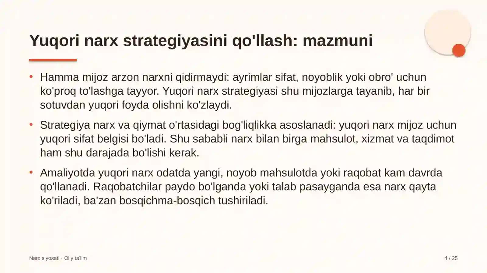 to'qimachilik korxonalarida yuqori narx strategiyasini qo'llash 1088 4