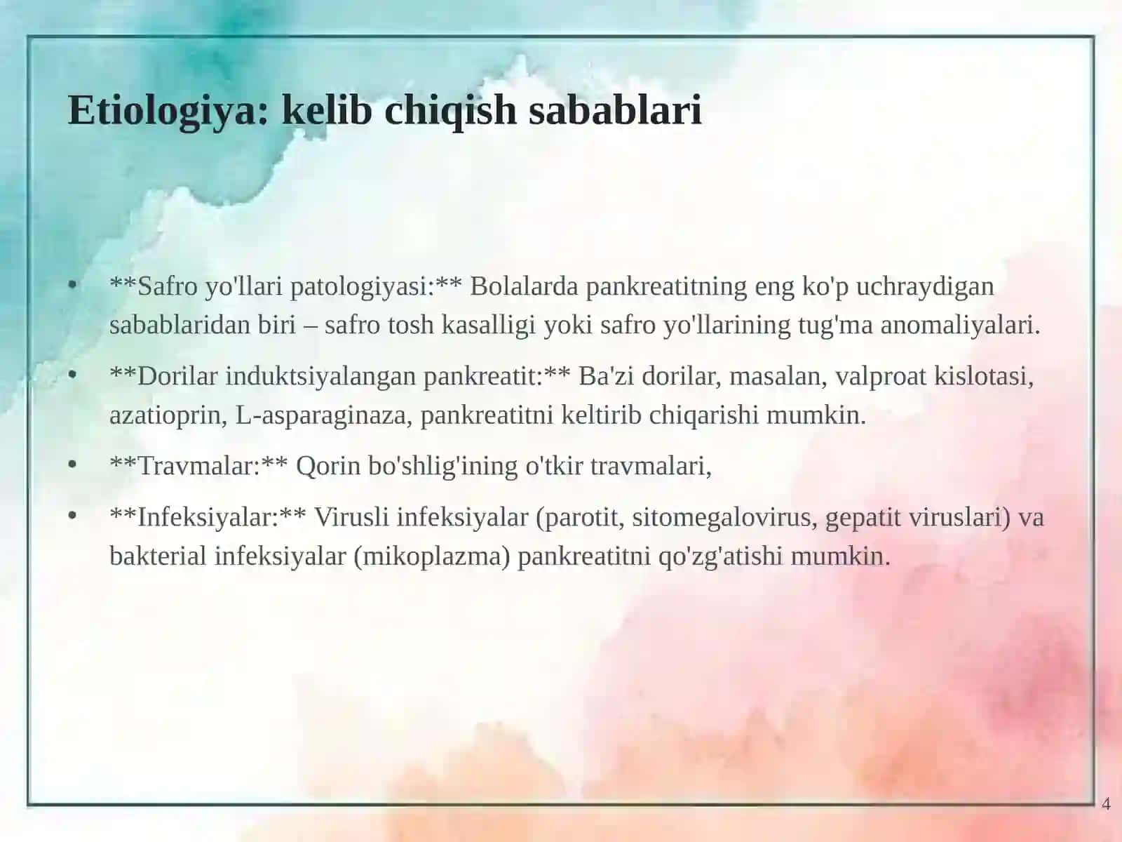 Bolalarda O'tkir pankreatit 4