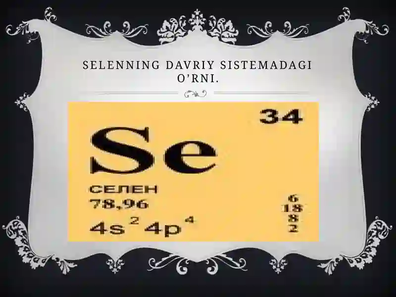 Selenva Tellur birikmalari 4