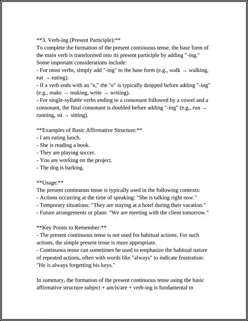 PRESENT CONTINUOUS TENSE 4