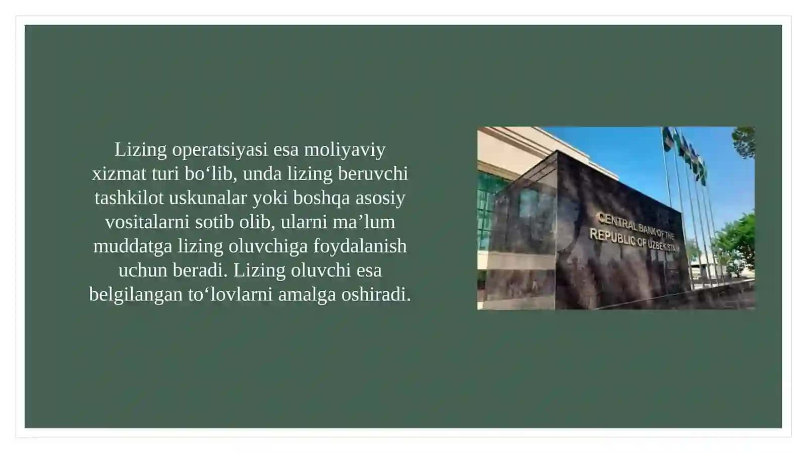 Faktoring va lizing operatsiyalarining turlari va ularni o‘tkazish tartibi 4