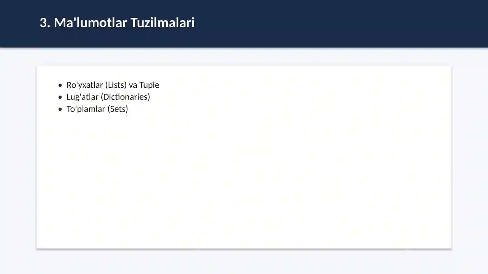 Python dasturlash tili asoslari 4