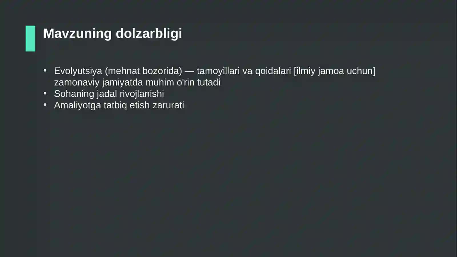 Evolyutsiya (mehnat bozorida) — tamoyillari va qoidalari [ilmiy jamoa uchun] 4