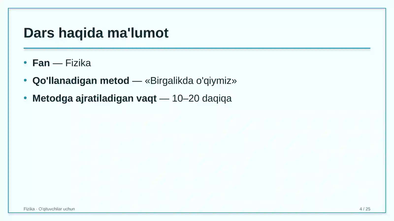 fizika darslarida birgalikda o'qiymiz metodidan foydalanish 4326 4