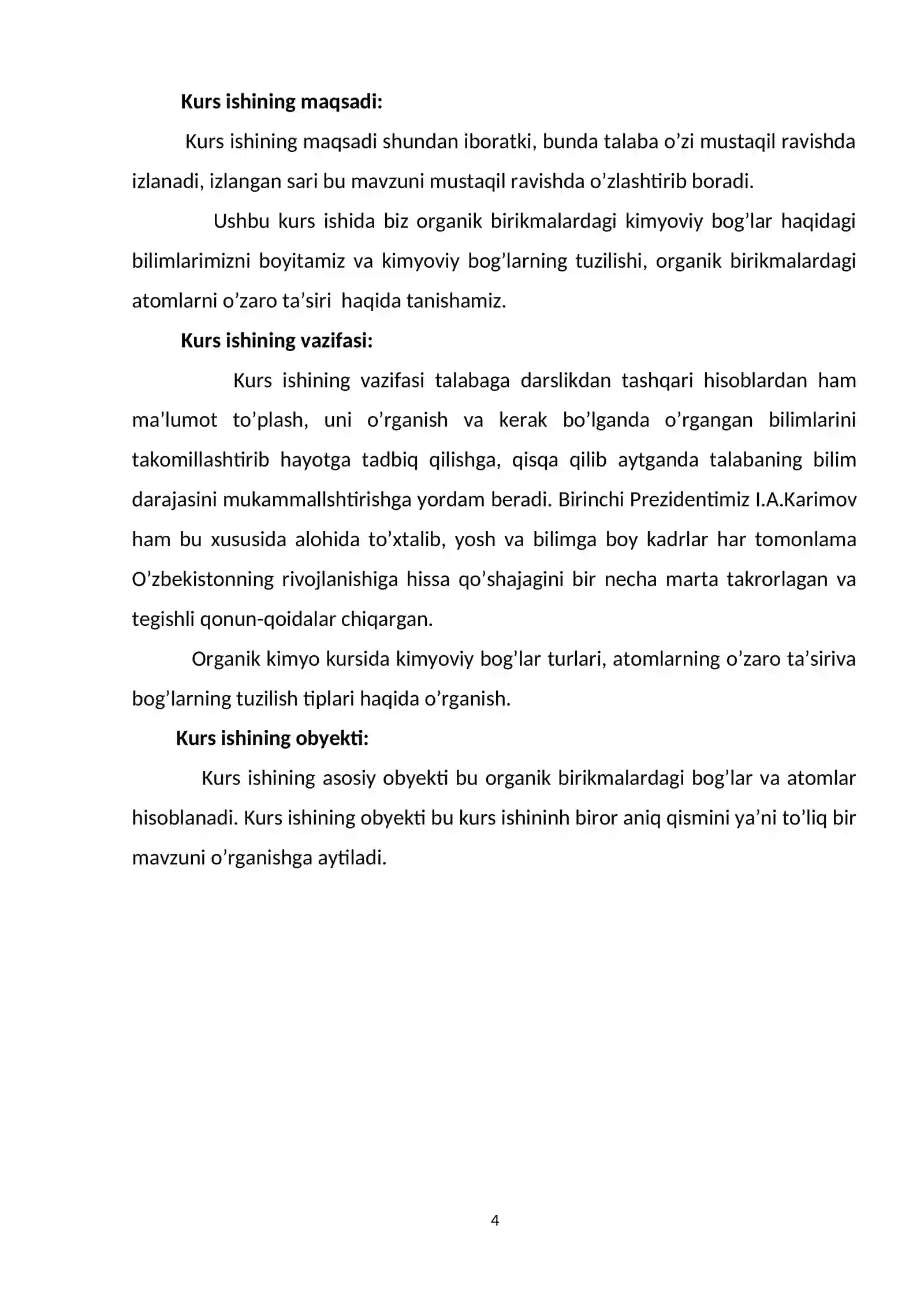 ORGANIK KIMYO KURSIDA KIMYOVIY BOG’LAR. BOG’LARNING TIPLARI 4