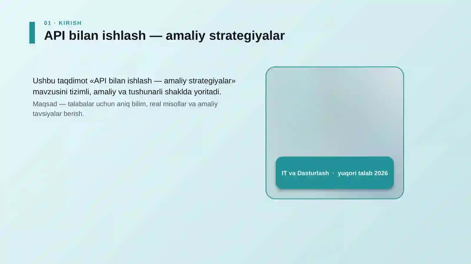 API bilan ishlash — amaliy strategiyalar 4