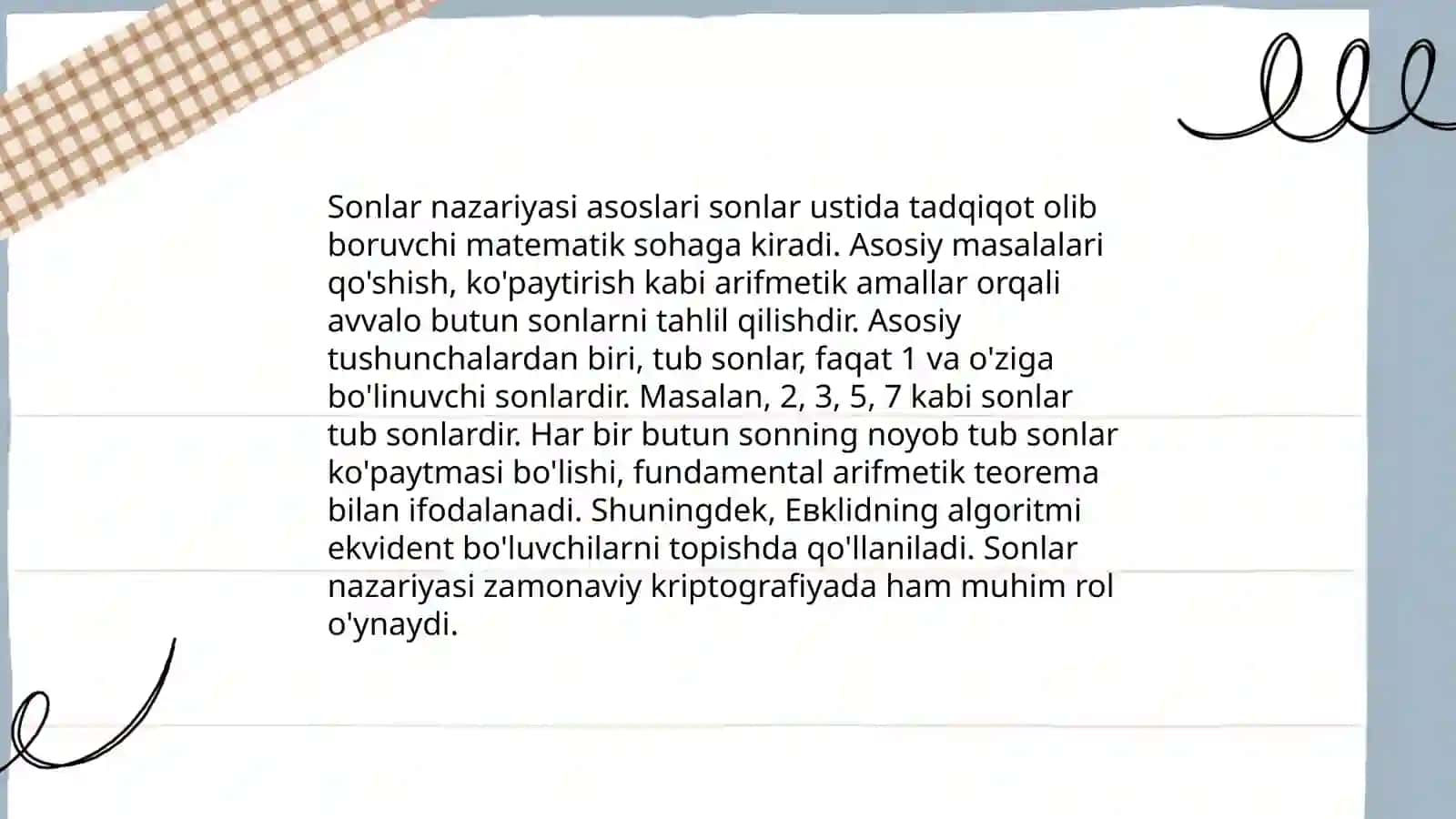 Natural sonlar va Nomanfiy butun sonlar yigʻindisi va koʻpaytmasining boʻlinishi 4