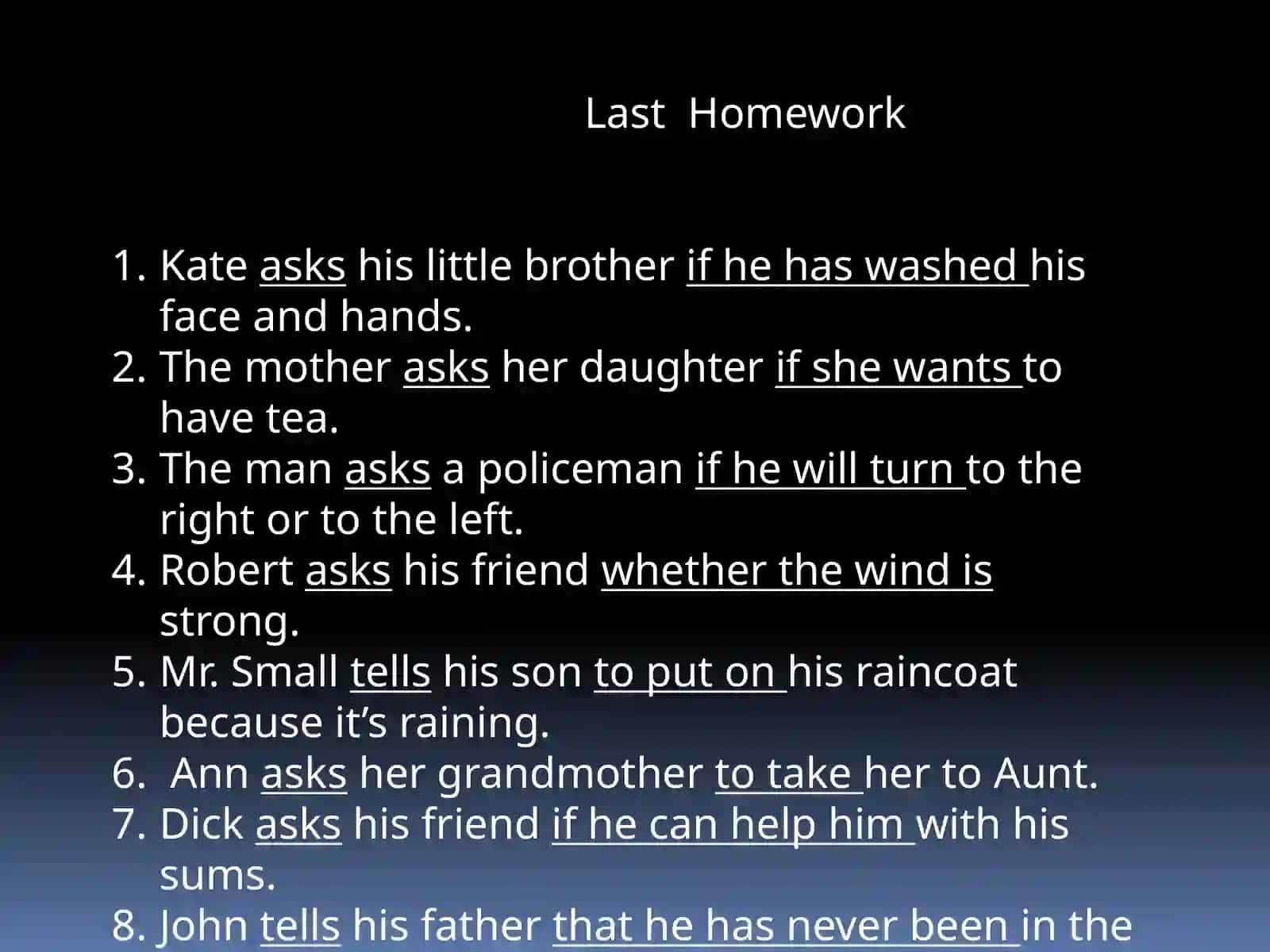 Reported speech in Present 4