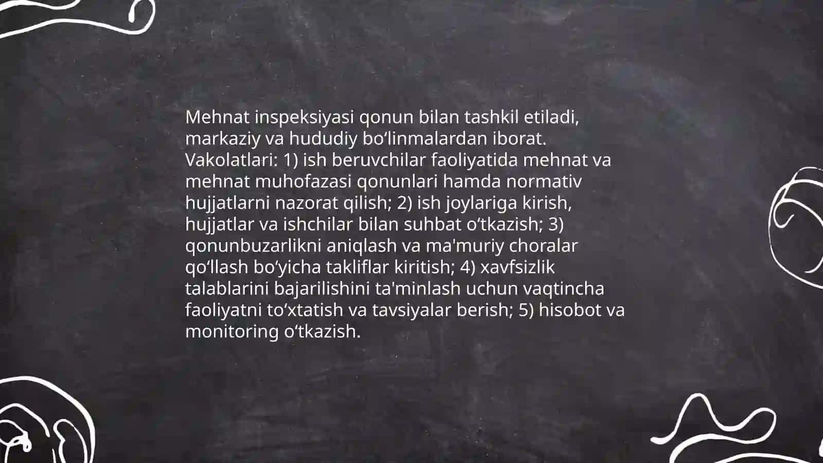 Mehnat muhofazasing huquqiy va tashkiliy asoslarini nazorat qiluvchi organlar 4