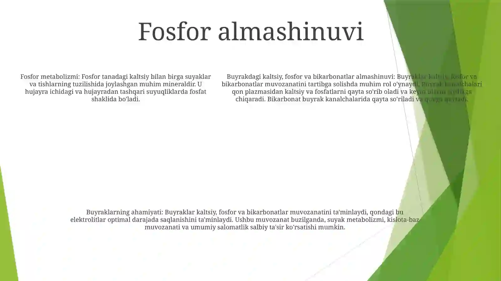 Buyrakda Kalsiy Fosfor Va Bikarbonatlar Almashinuvining Ahamiyati 4