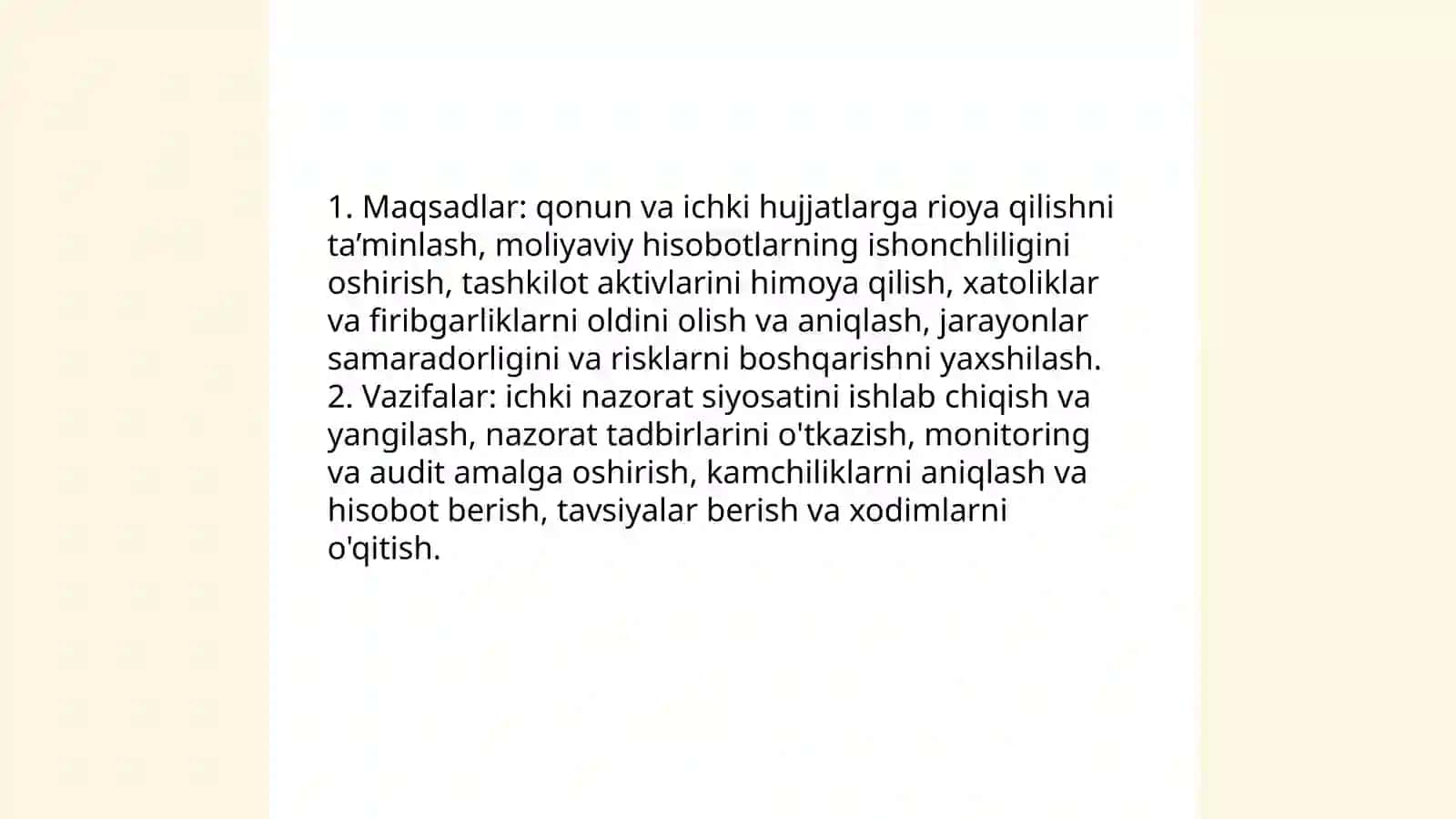 Ichki nazorat tizimi va uning funksiyalari 4