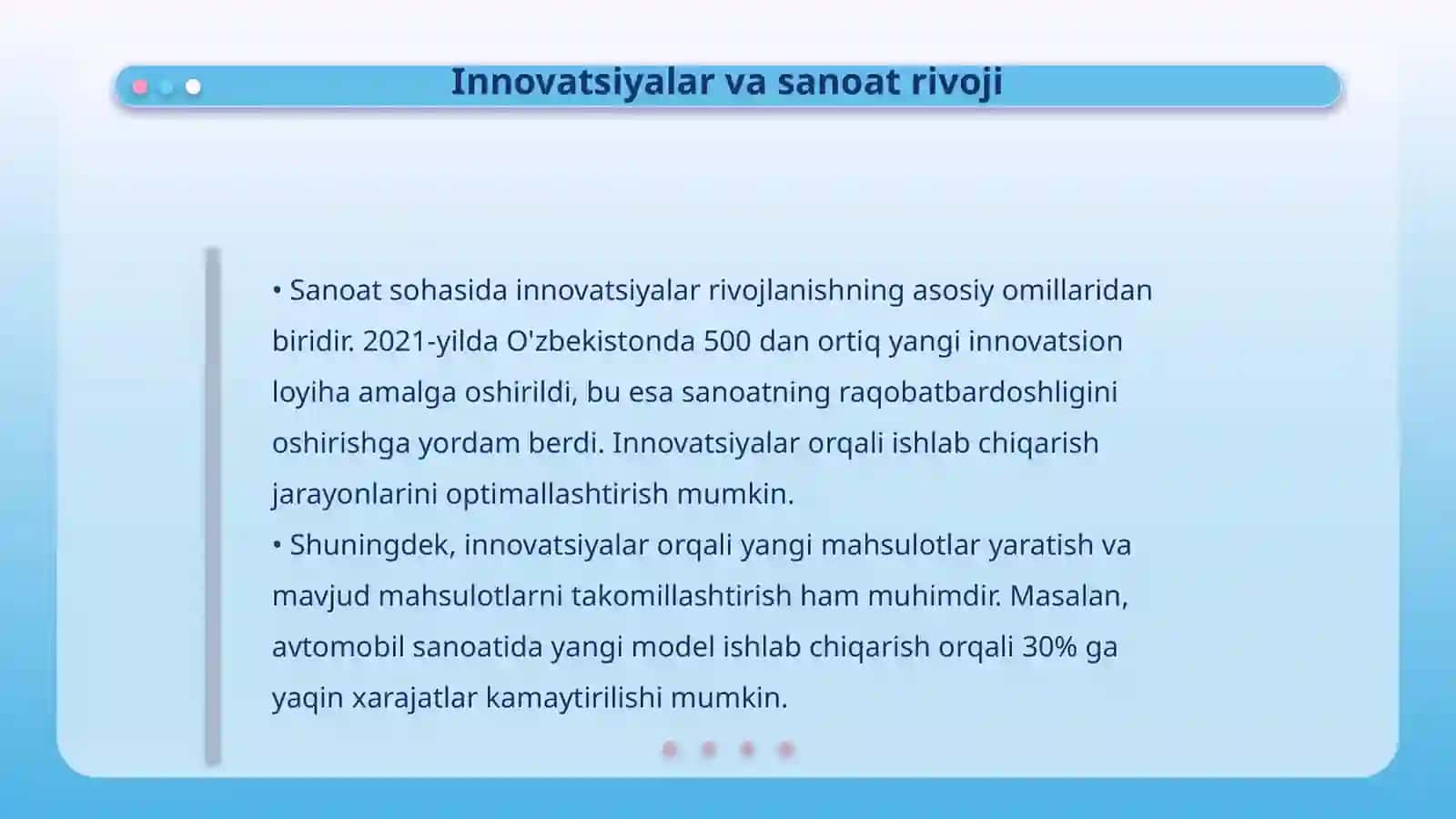 Sanoatning taraqqiyot darajasini aniqlash 4