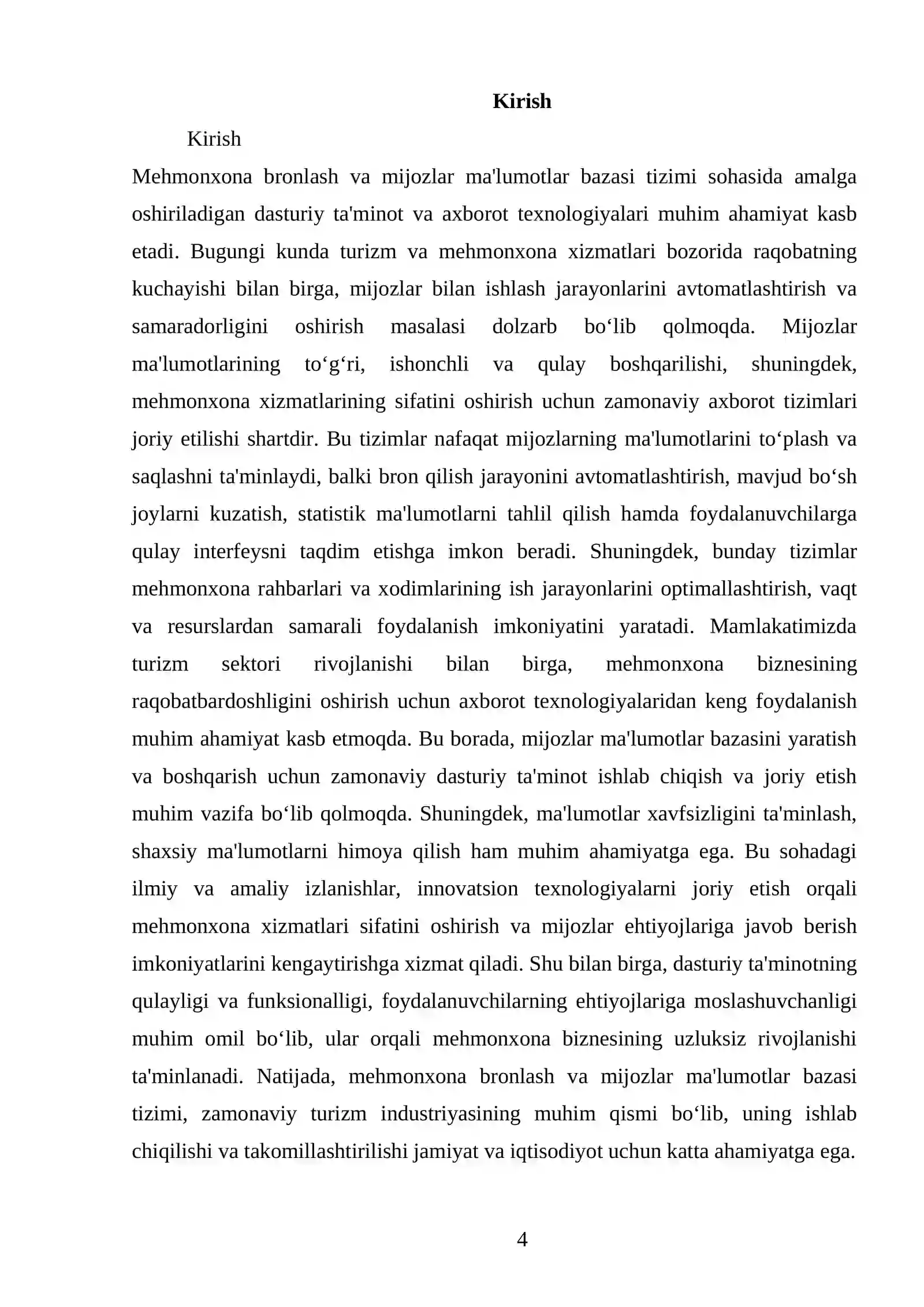 MEHMONXONA BRONLASH VA MIJOZLAR MA'LUMOTLAR BAZASI TIZIMI 4