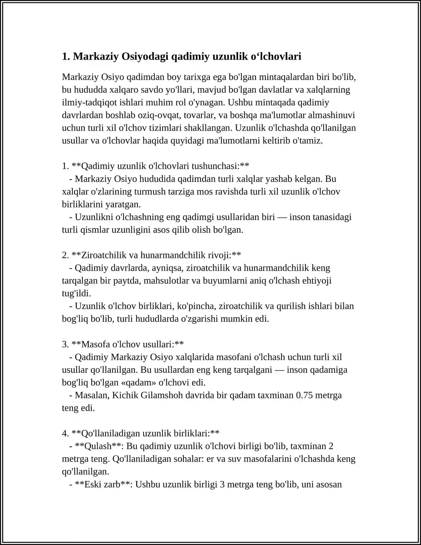 MARKAZIY OSYODAGI QADIMIY OʻLCHOVLAR VA OʻLCHASH BIRLIKLARI 4