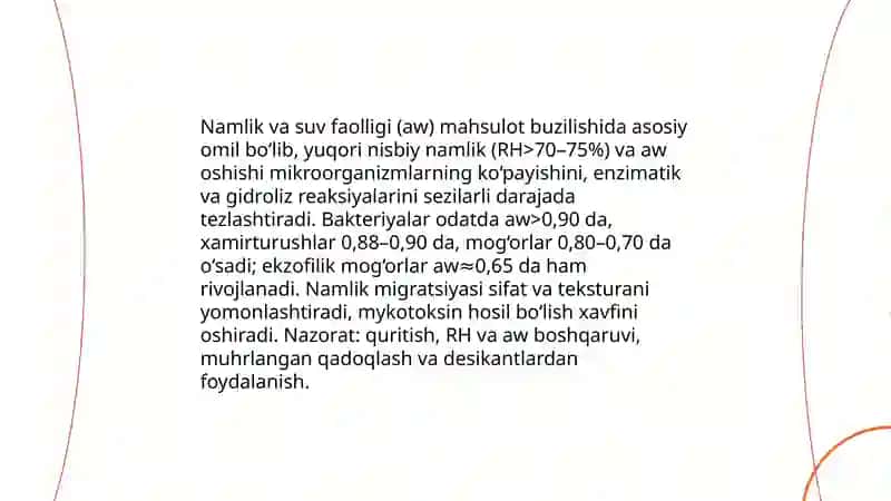 Saqlash paytida mahsulotlar sifatini o'zgarishi va uning sabablari by Jumaboyeva Yorqinoy Soxibjon Qizi 4