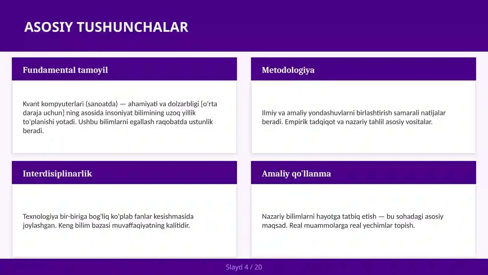 Kvant kompyuterlari (sanoatda) — ahamiyati va dolzarbligi [o'rta daraja uchun] 4