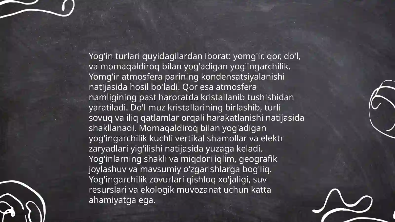 Ob-havo elementary, yog'inlar, temperature, shamollar va ulardagi tabiiy o'zgarishlarni anglash 4