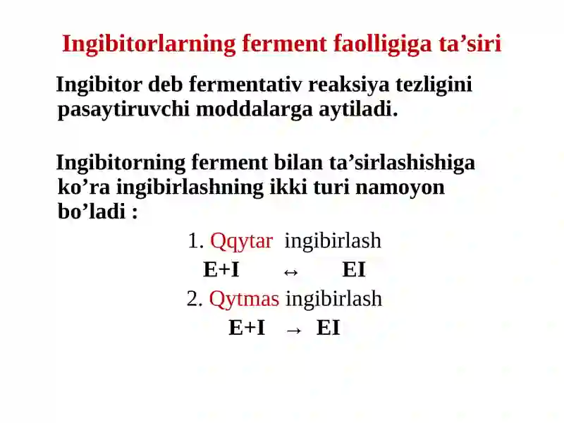 Fermentlar faolligini boshqarilishi 4