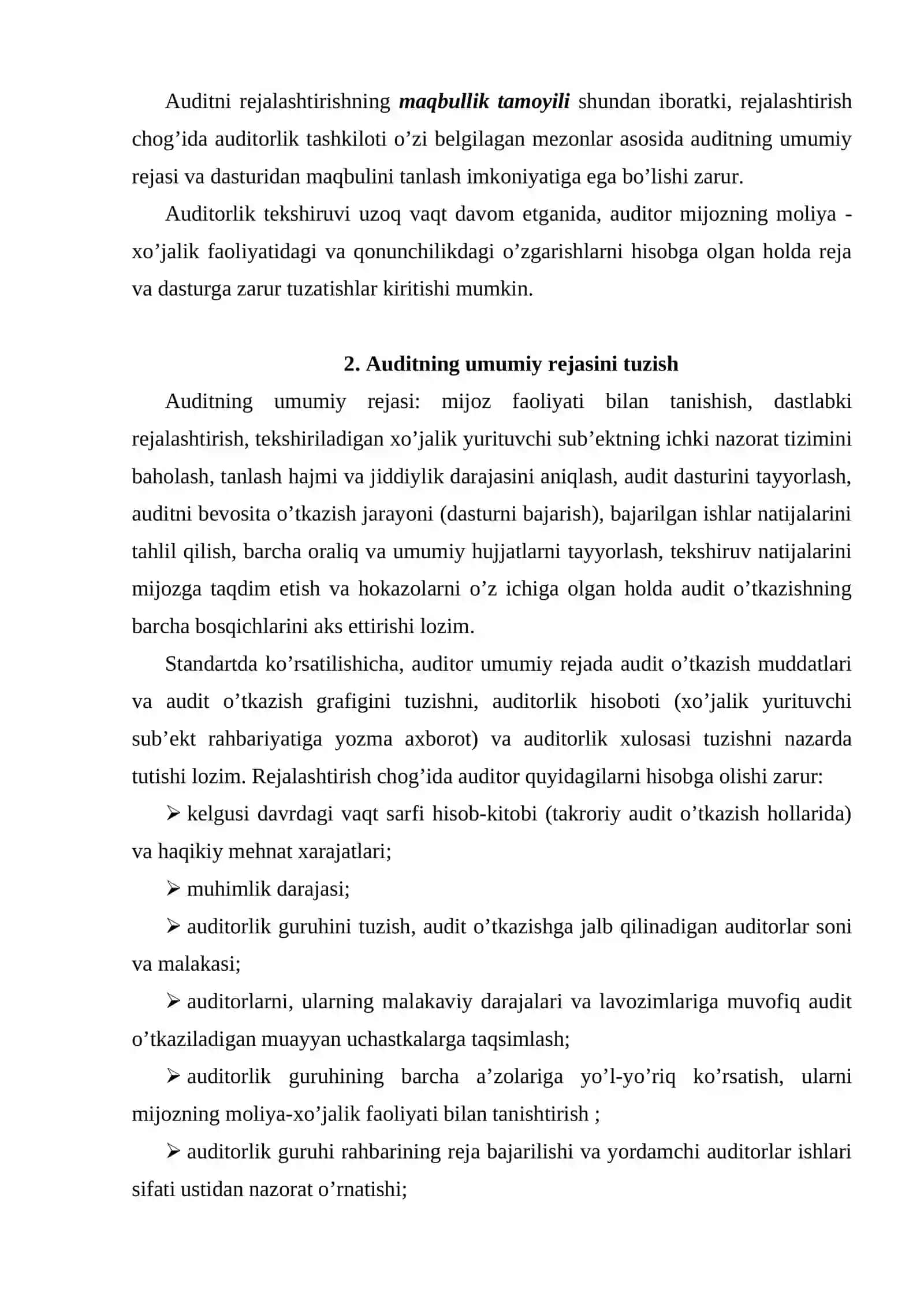 Auditorlik faoliyatini rejalashtirish 4