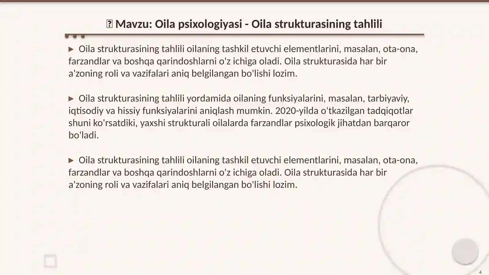 Oila psixologiyasi - Oila psixologiyasining tarixi 4