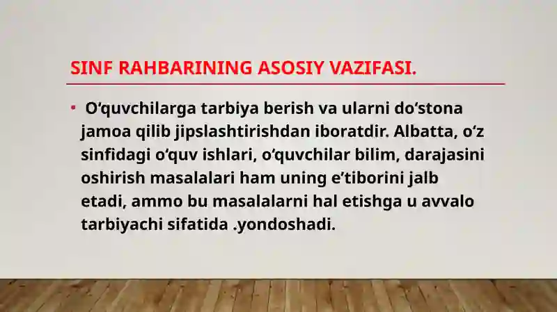 Sinf Rahbari Faoliyati 4