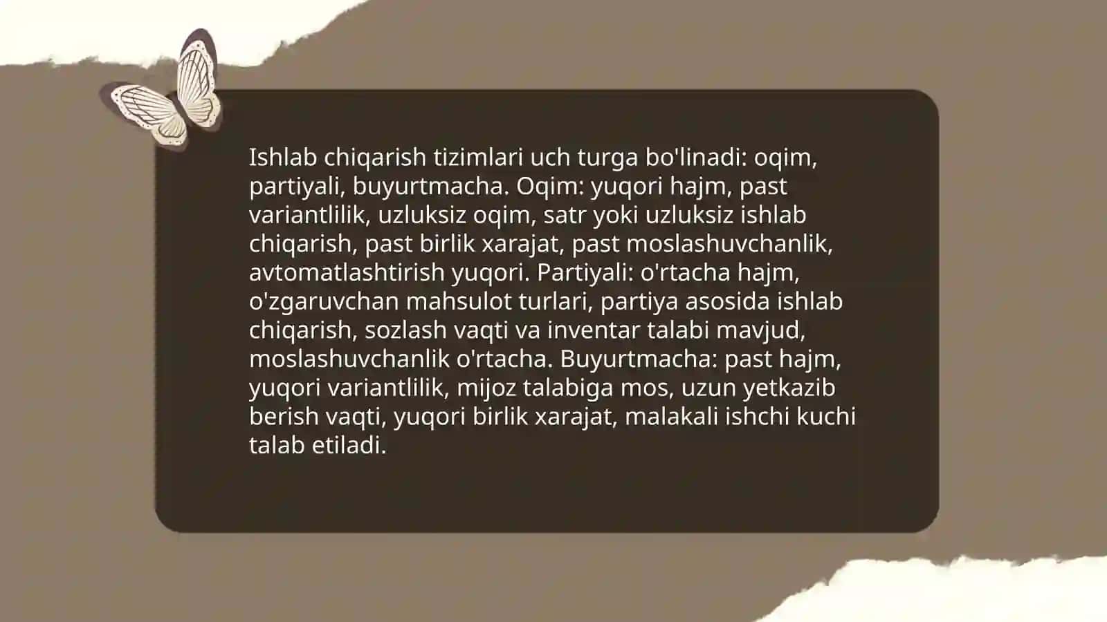 Ishlab chigarish faoliyati operatsion menejment ob'ekti sifatida 4