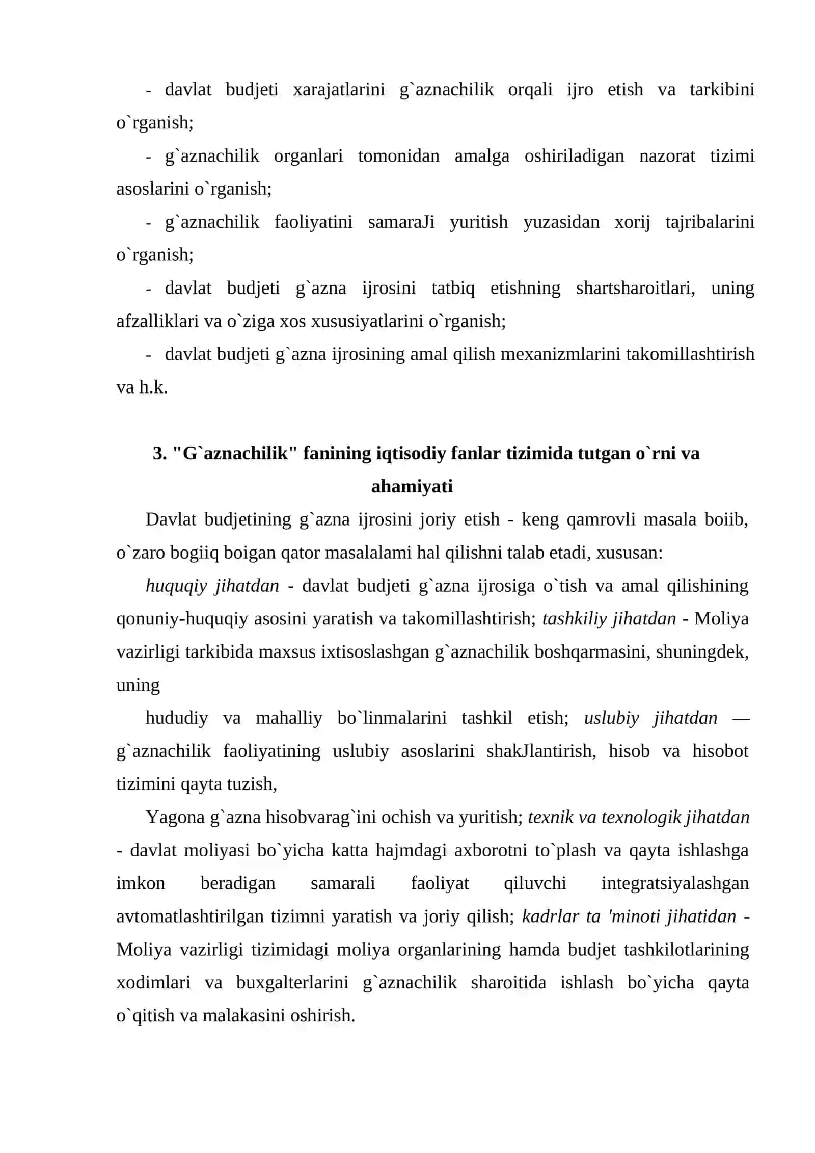 G`aznachilik fanining mazmuni, predmeti va vazifalari 4