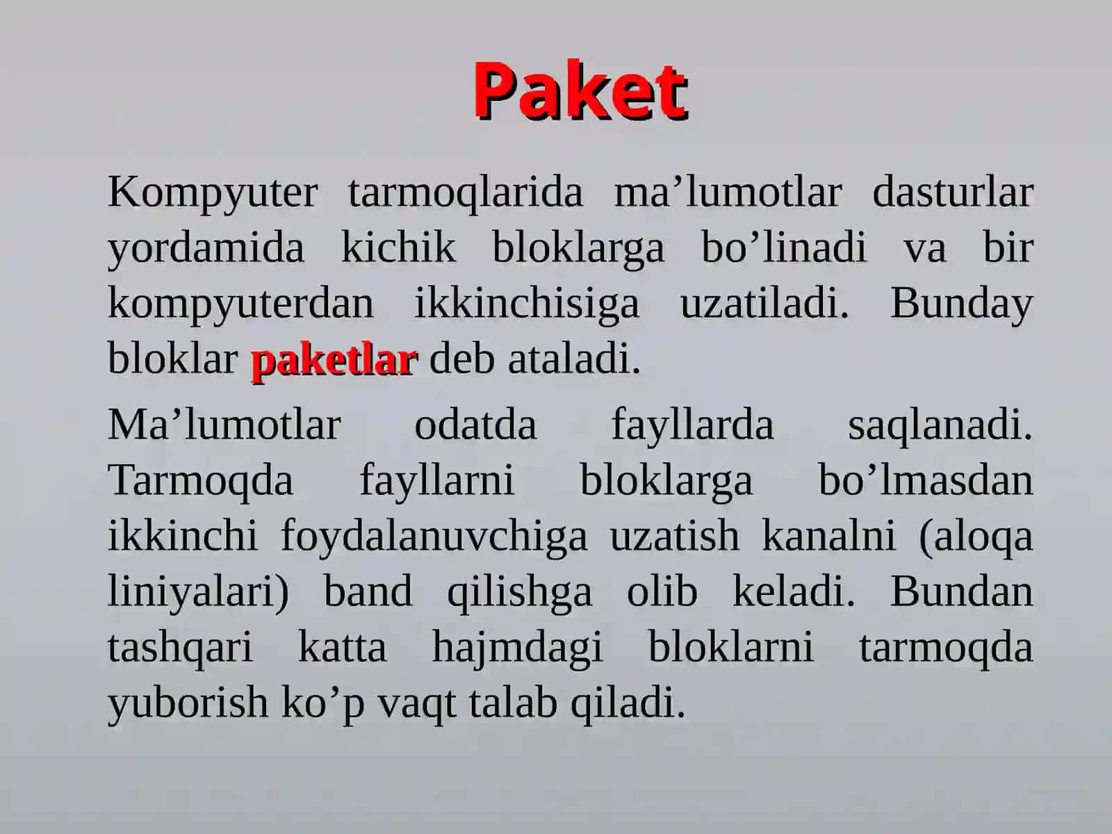 TARMOQDA MA’LUMOTLARNI ALMASHISH JARAYONLARI 4
