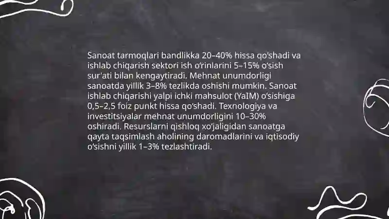 Sanoat tarmoqlarining iqtisodiy o‘sish va barqaror rivojlanishga ta'sirini o‘rganish 4
