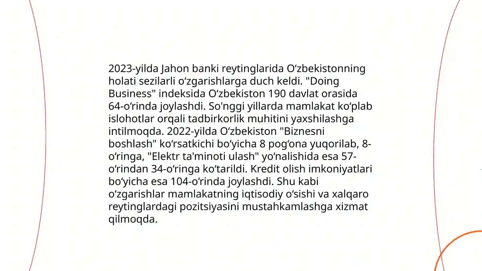 Iqtisodiy va ijtimoiy sohadagi ustuvor xalqaro reytinglar va ularga O'zbekistonning integratsiyalashuvi 4