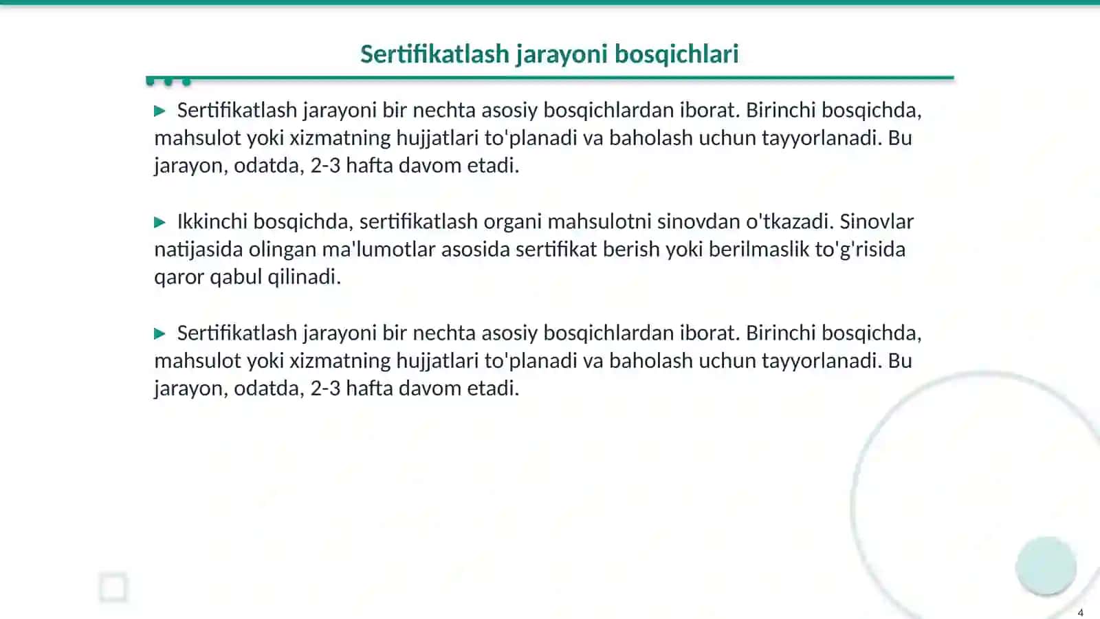 Sertifikatsiya organining asosiy vazifalari 4