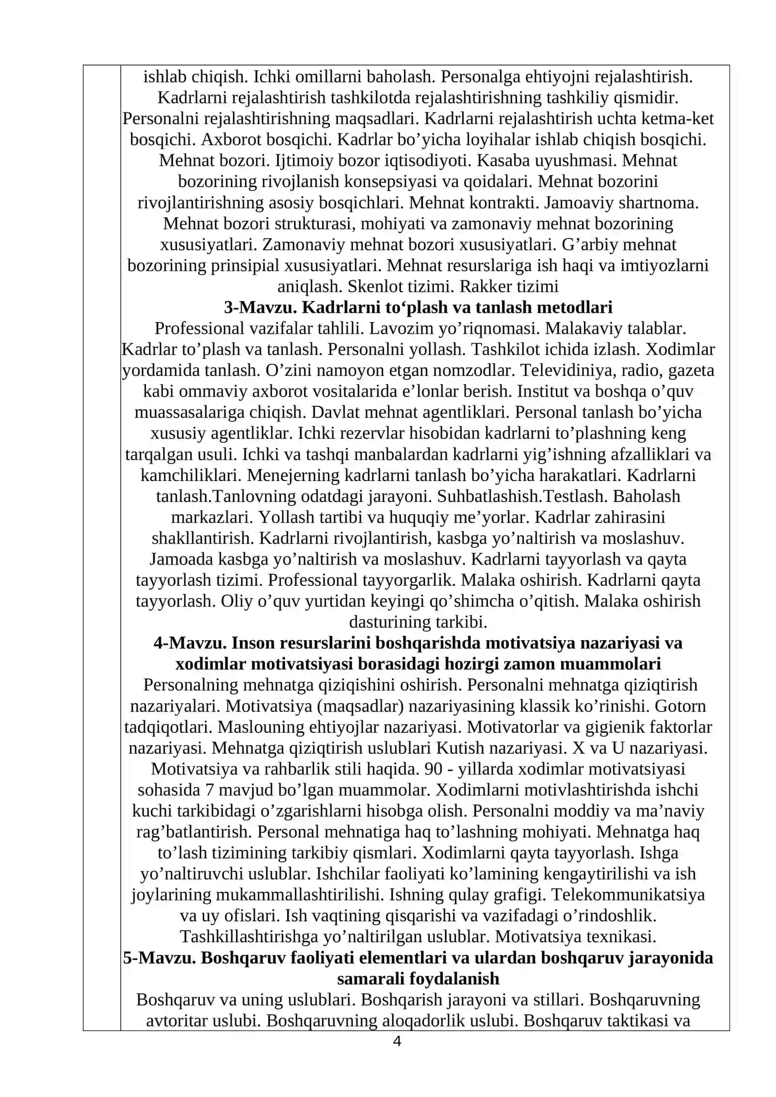 FANINING OʻQUV DASTURI 4