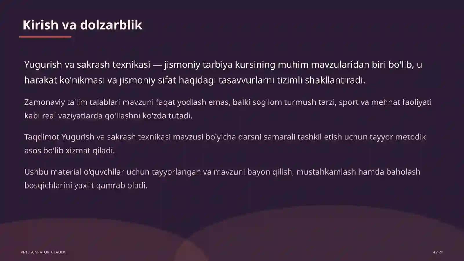 Yugurish va sakrash texnikasi (2-sinf) 4