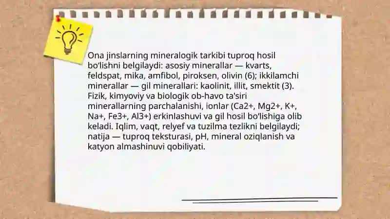 Tuproq hosil qiluvchi ona jinslar 4