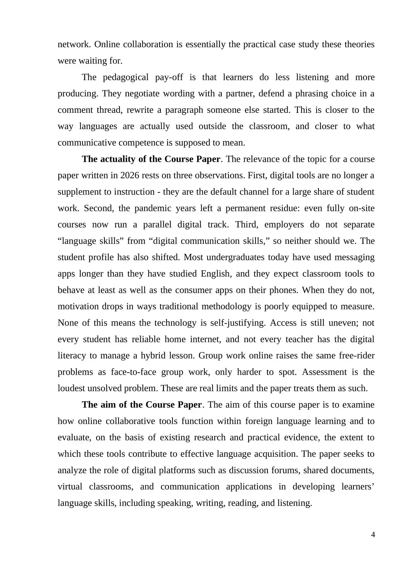 ONLINE COLLABORATIVE TOOLS FOR LANGUAGE LEARNERS 4