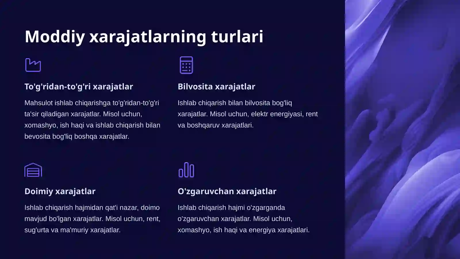 Moddiy xarajatlar hisobi 4