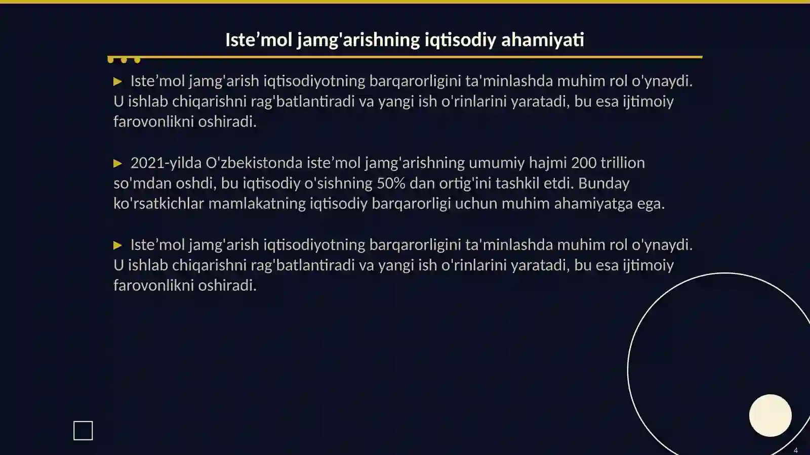 Iste’mol jamg'arish va investitsiyalar 4