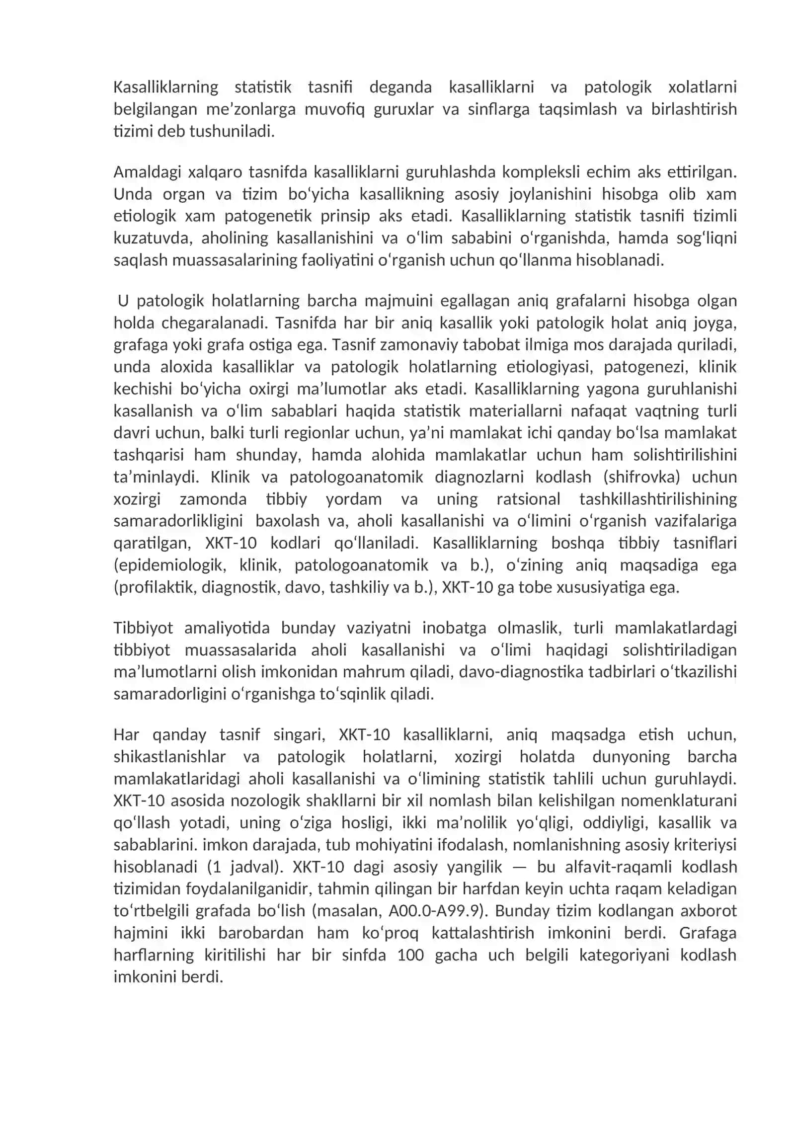 35-Mavzu.Patologoanatomik diagnoz, uni tuzish qonun-qoidalari. Kasalliklar nomenklaturasi va klassifikatsiyasi. Patologoanatomik epikriz va tanatogenez. O‘lim sababining tibbiy guvohnomasi va uni rasmiylashtirish qoidalari 4