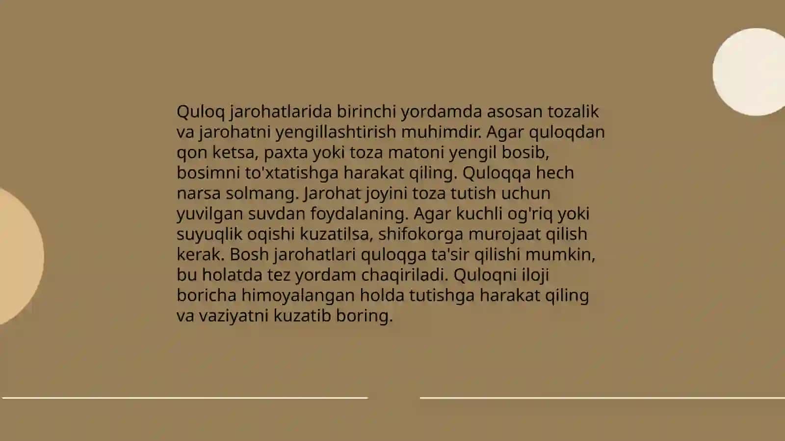 Ko'z quloq burun tamoq jarohatida 1-yordam ko'rsatish 4