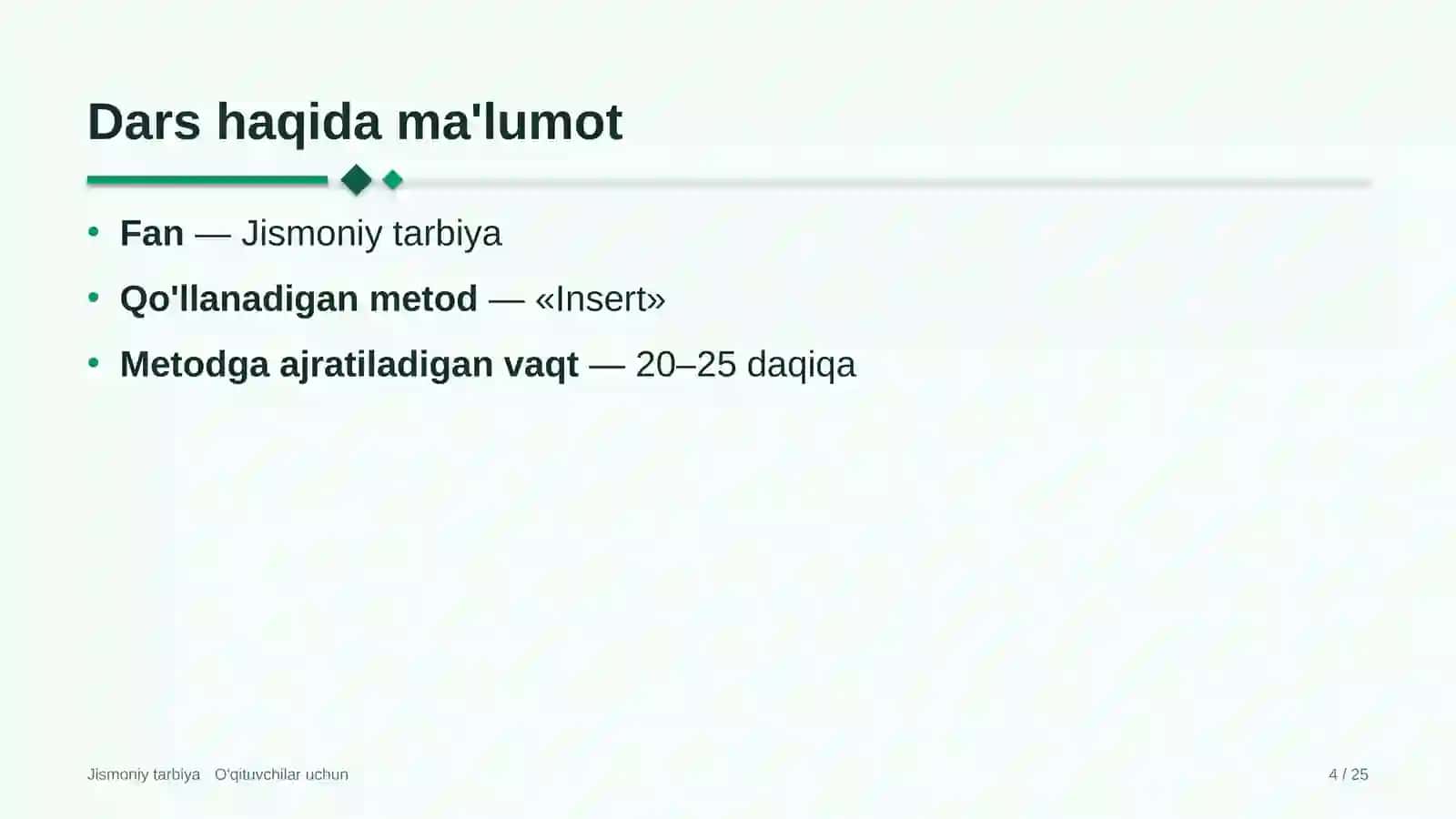 jismoniy tarbiya darslarida insert metodidan foydalanish 9456 4