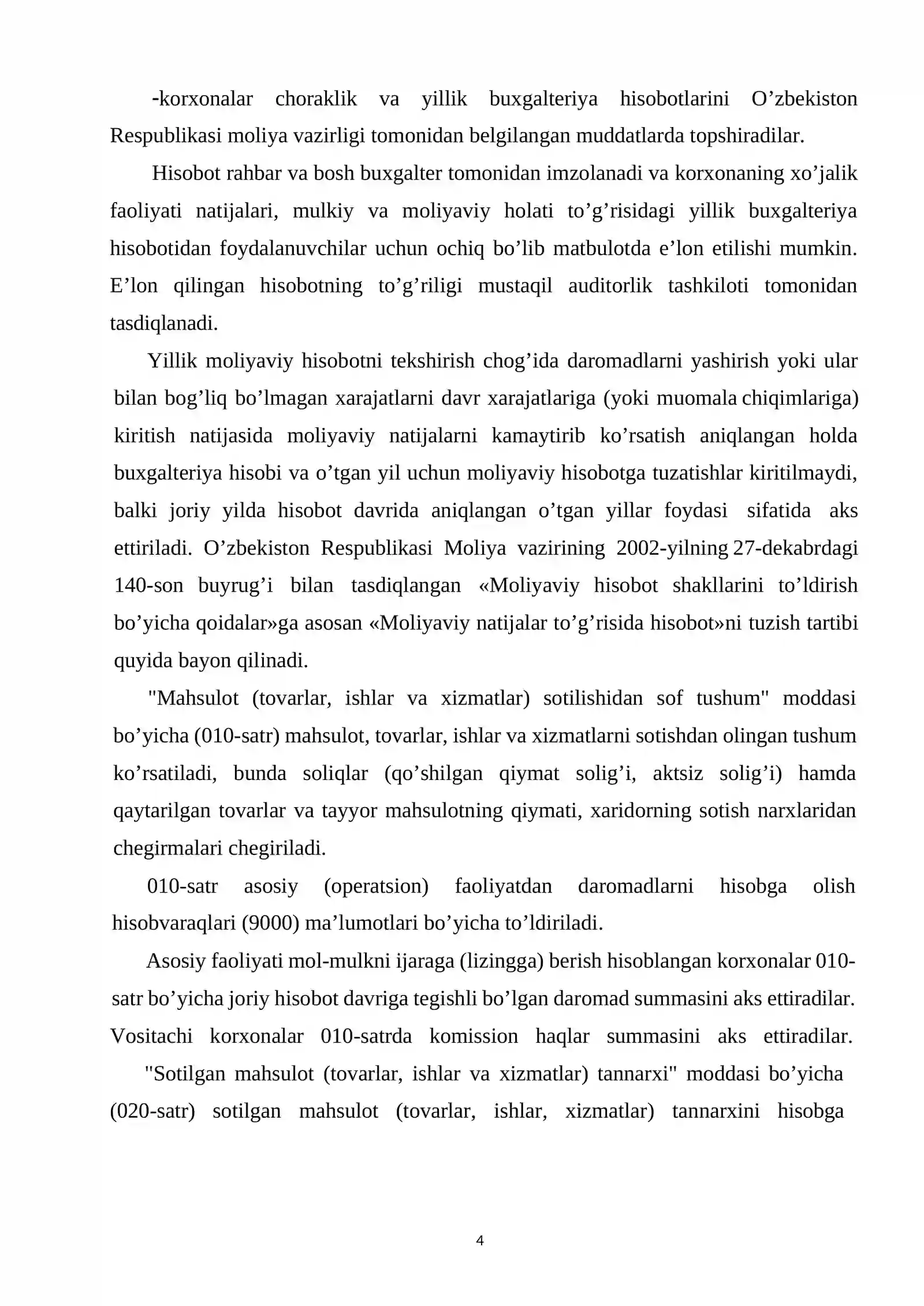 Moliyaviy natijalar 4
