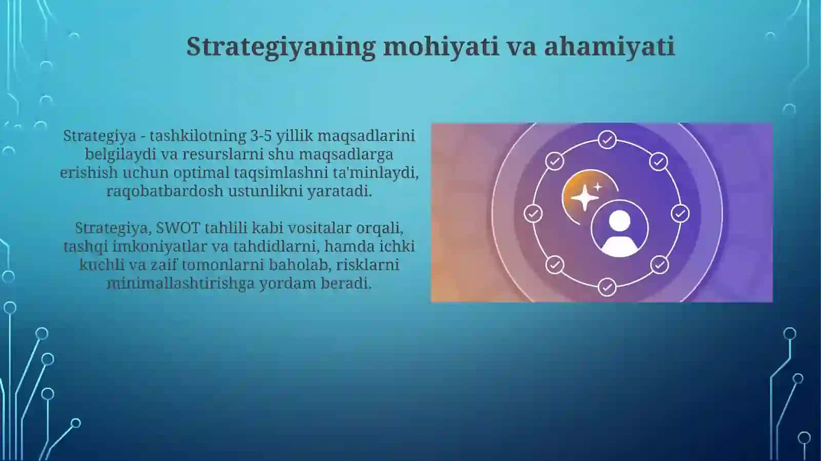 Tashkilot faoliyatidastiratigyalarningahamyatiavzallikmizonlariraqobatkuchlarimodili 4