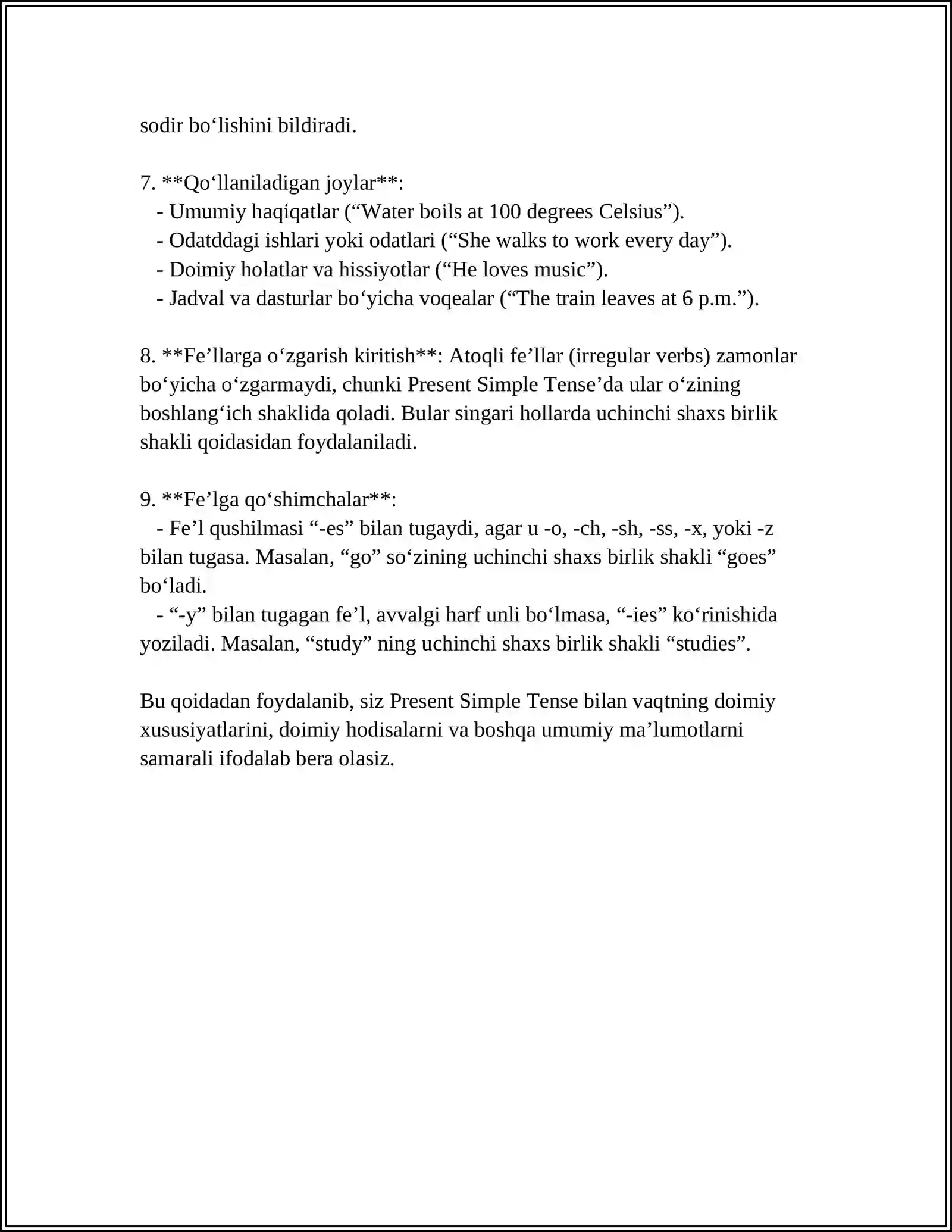 PRESENT SIMPLE TENSE 4
