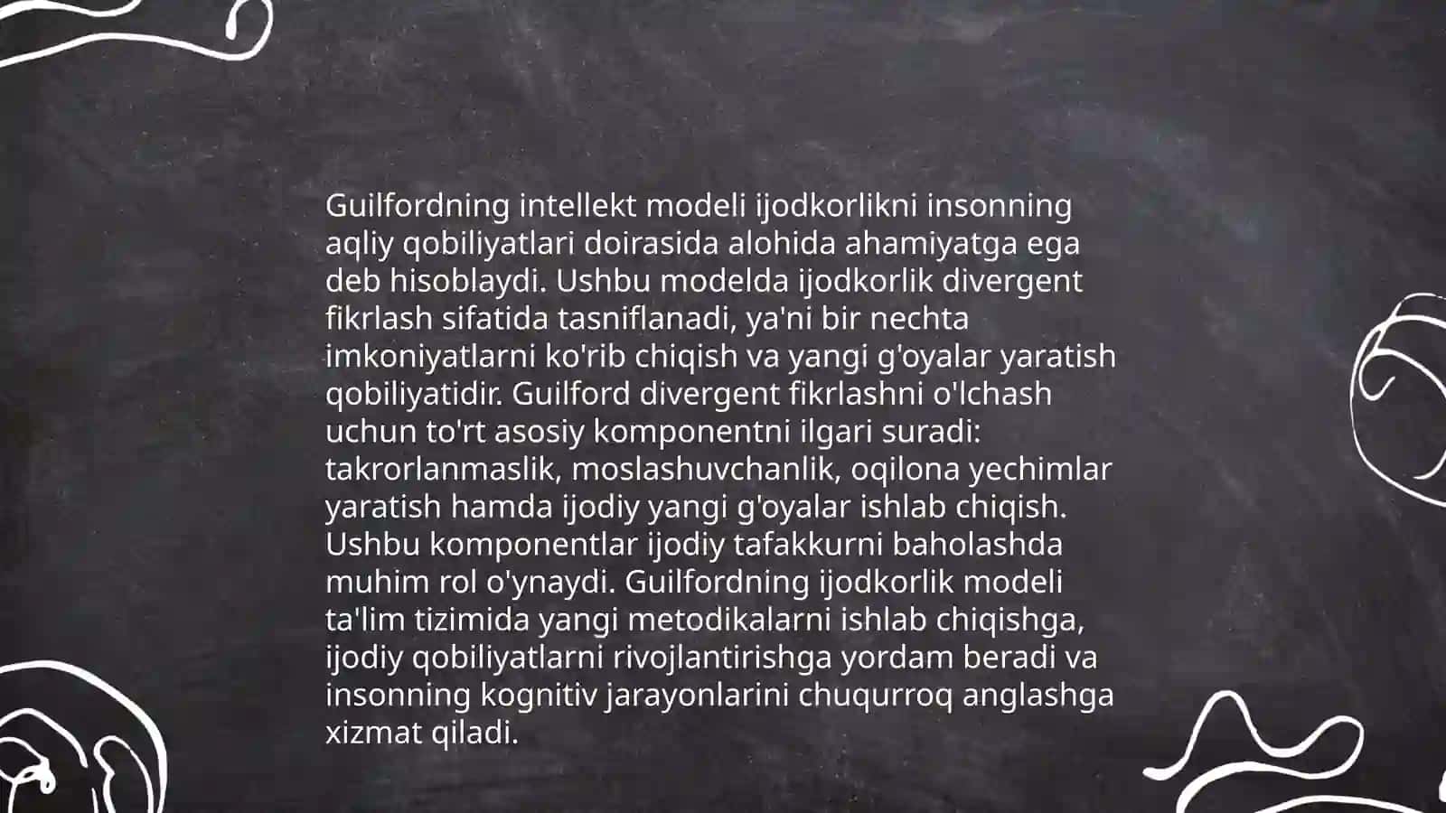 D.J.Gilfordning kreativlikka qo'shgan hissasi 4