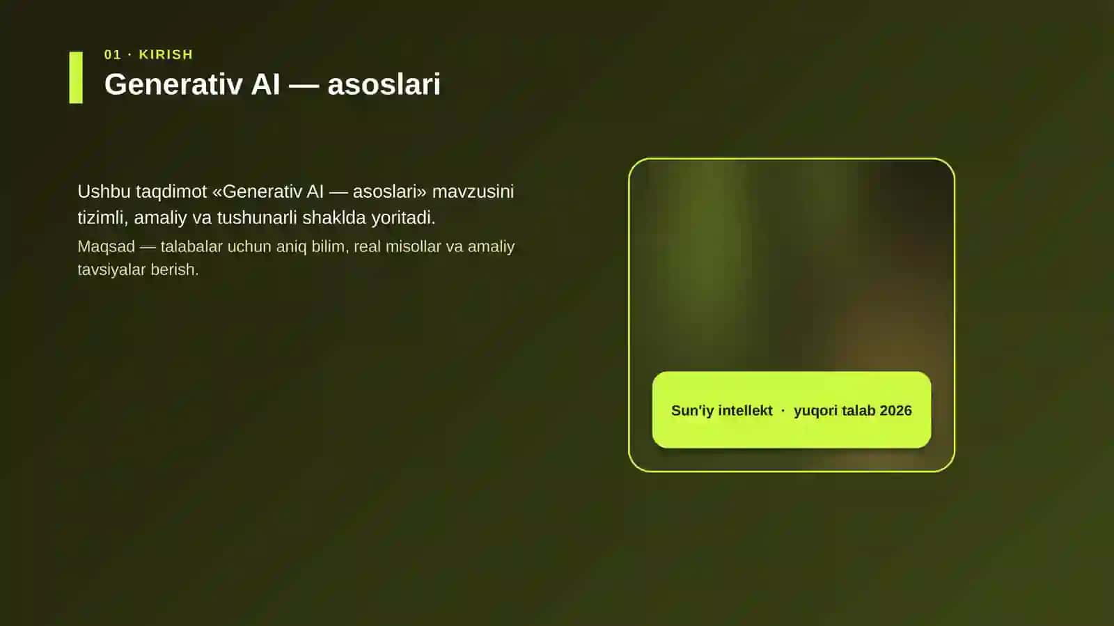 Generativ AI — asoslari 2